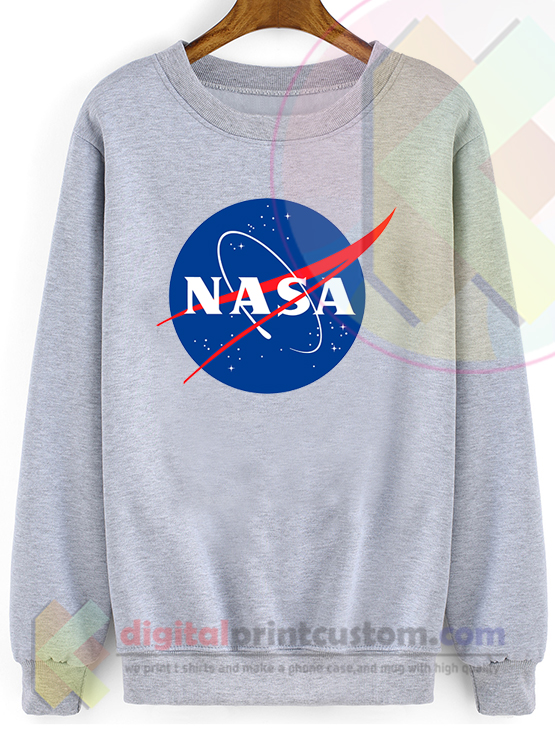 Nasa Greey Sweatshirt Size S,M,L,XL by digitalprintcustom
