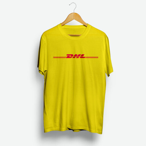 Yellow DHL T-Shirt All Size Cheaps Custom For Men's and Women's