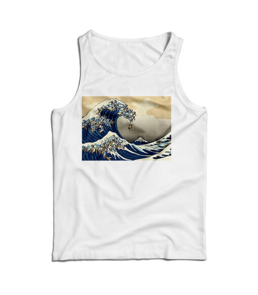 The Great Wave of Pug Tank Top Trendy Clothes