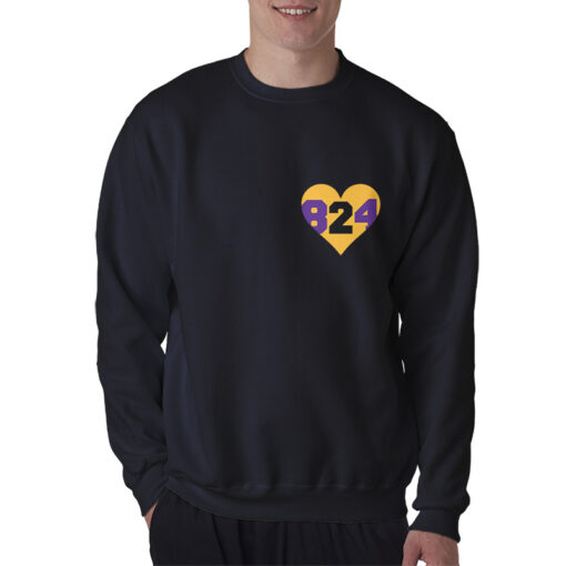 Lebron Tribute 8 24 2 Gold Heart Kobe Bryant Sweatshirt