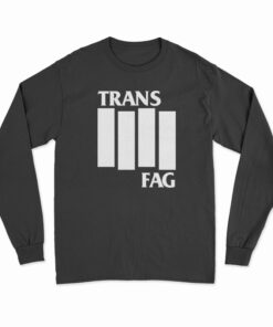 Trans Fag Black Flag Logo Parody Long Sleeve T-Shirt