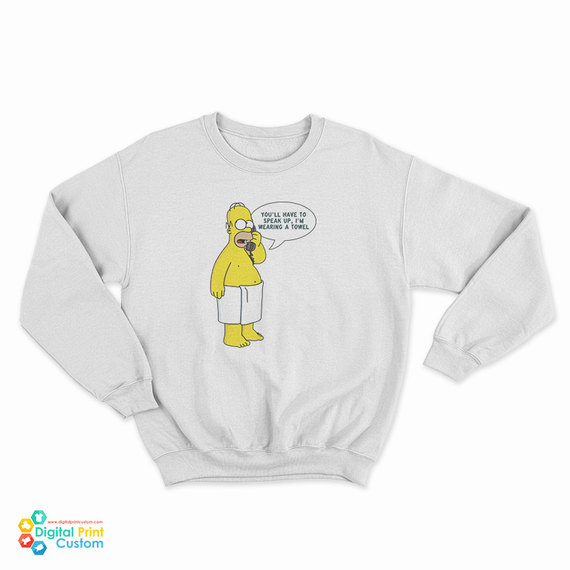 Homer Simpsons Wearing Towel Sweatshirt - Digitalprintcustom.com