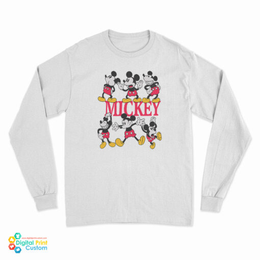 Vintage Mickey Mouse Pose Long Sleeve T-Shirt