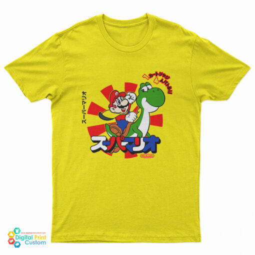 Super Mario World Yoshi And Mario Japanese T-Shirt
