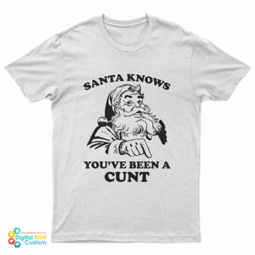 Santa Knows You've Been A Cunt T-Shirt